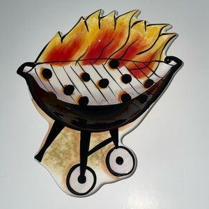 Clay Art Flaming Charcoal BBQ Bowl/Serving Dish